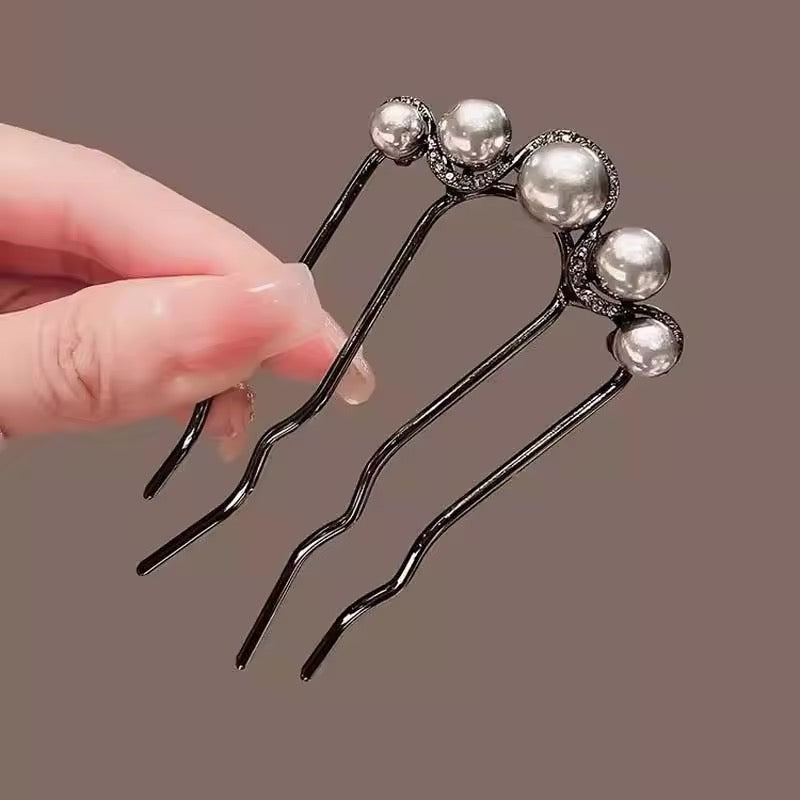 Head Accessory Fashion Metal U-Shaped Hair Stick for Girls Simple Pearl Hair Clip Pins Bun Maker Hairstyle Tools Hair Accessories