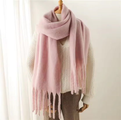 New Women Woollen Cashmere Touch Scarf for Women - Warm Fringe Pashmina Shawl Bufanda UK