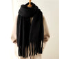 New Women Woollen Cashmere Touch Scarf for Women - Warm Fringe Pashmina Shawl Bufanda UK