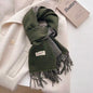 New Women Checked Pattern Cashmere Touch Scarf - Warm Fringe Pashmina Male Shawl Bufanda UK