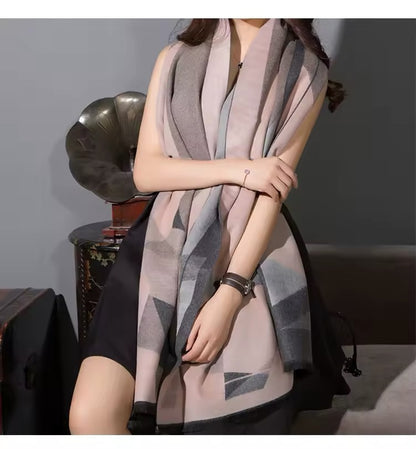 New Women Luxurious Cashmere Touch Scarf - Warm Fringe Pashmina Shawl Bufanda UK