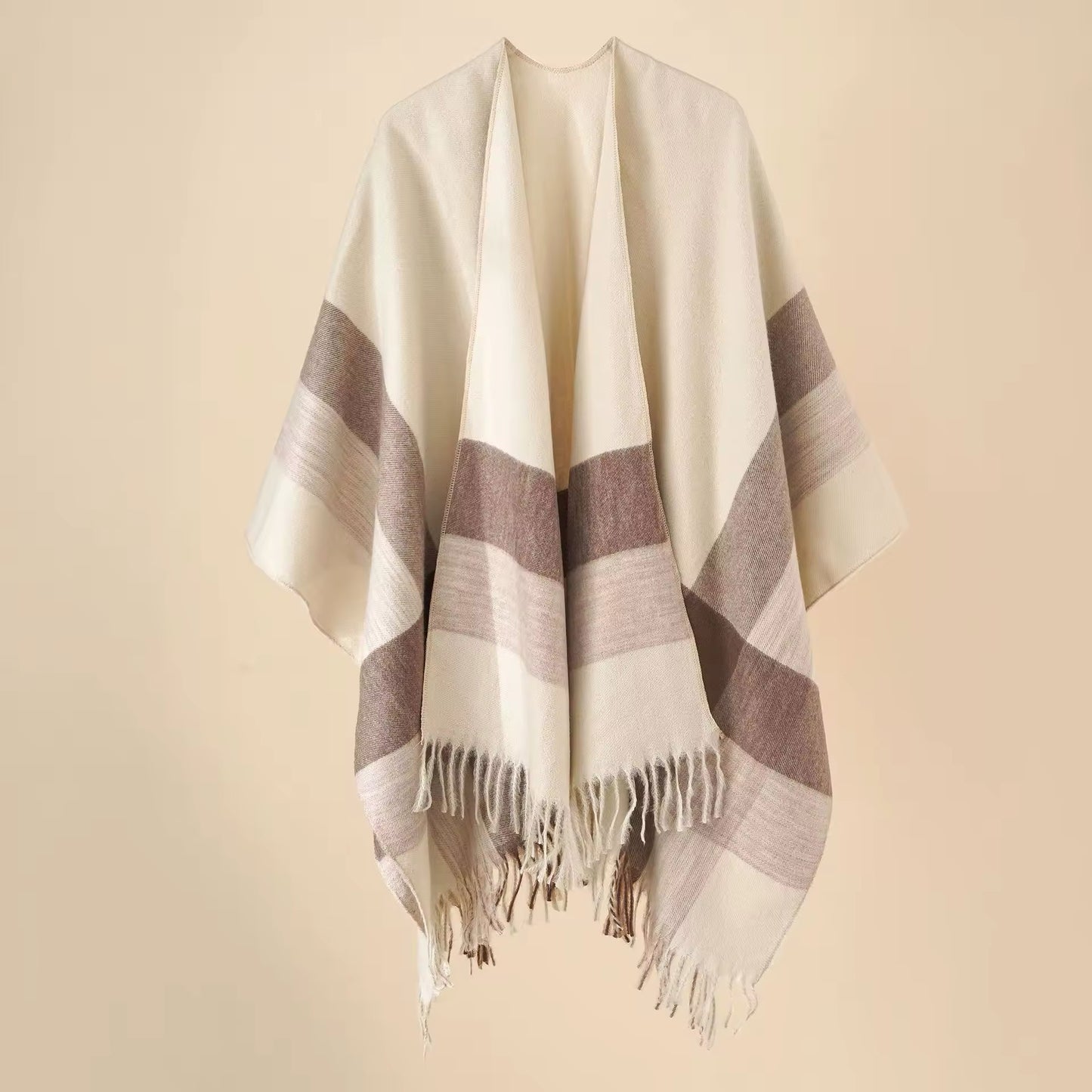 New cashmere pashmina wool scarf split thickened autumn and winter shawl Women cape UK