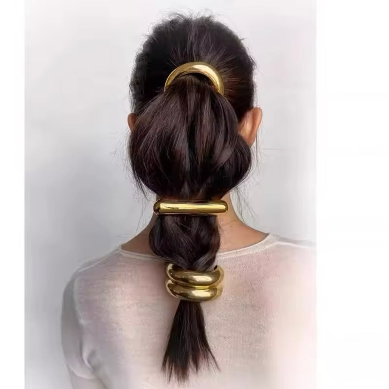 New Simple Chunky Hollow Double-layer Metal Hair Clips For Head Accessory Hairbands Elastic Scrunchies Hair Ropes Fashion Hair Accessory UK