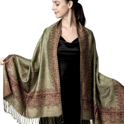 New Luxury Women Classic Pashmina Cashmere Touch Bohemia Scarf - Warm Fringe Pashmina Shawl Bufanda UK