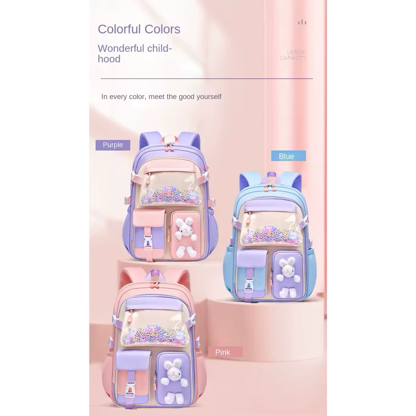 Primary School Girls' Schoolbag Kawaii Lightweight Children's Bag Waterproof Bags Colorful Travel Backpack Mochilas Gifts Kids Accessories