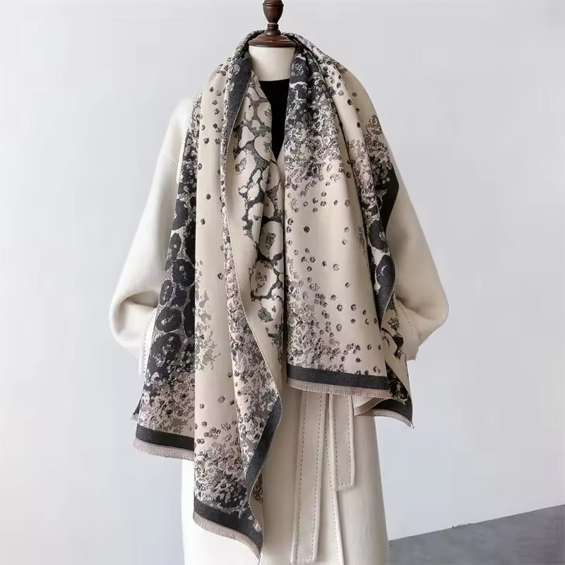 New Scarf Leopard Print Scarf Thickened Animal Print Warm Cashmere Double Sided Scarves Luxury Pashmina Viscose Wool Fashion Shawl Women Allure UK