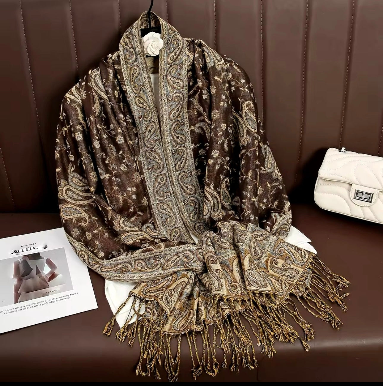 New Luxury Women Classic Pashmina  Cashmere Touch Bohemia Scarf - Warm Fringe Pashmina Shawl Bufanda UK