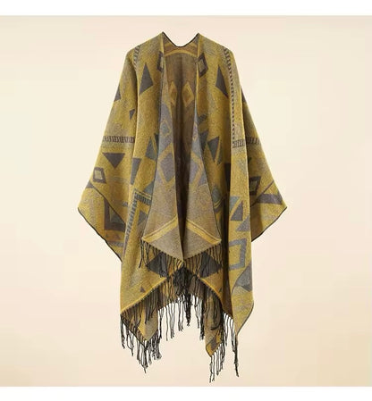 New cashmere pashmina wool scarf split thickened autumn and winter shawl Women cape UK