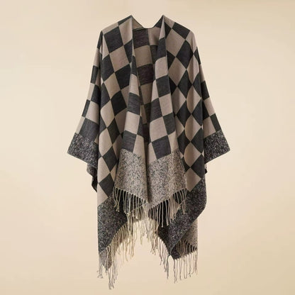 New cashmere pashmina wool scarf split thickened autumn and winter shawl Women cape UK