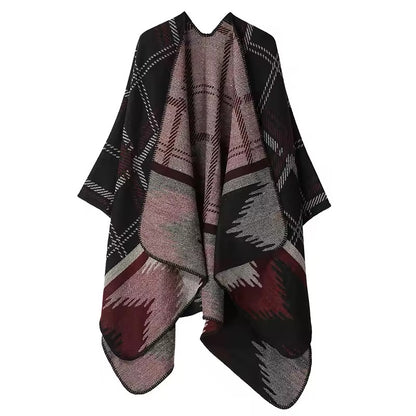 New cashmere pashmina wool scarf split thickened autumn and winter shawl Women cape UK