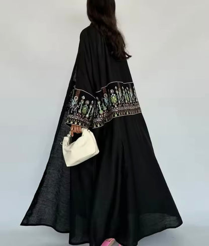 Eid Muslim Women Party Long abaya Jalabiya Embroidery Robe Ramadan Morocco Dubai Arab Kaftan Islam Modest Cardigan Vestidos Women Abaya