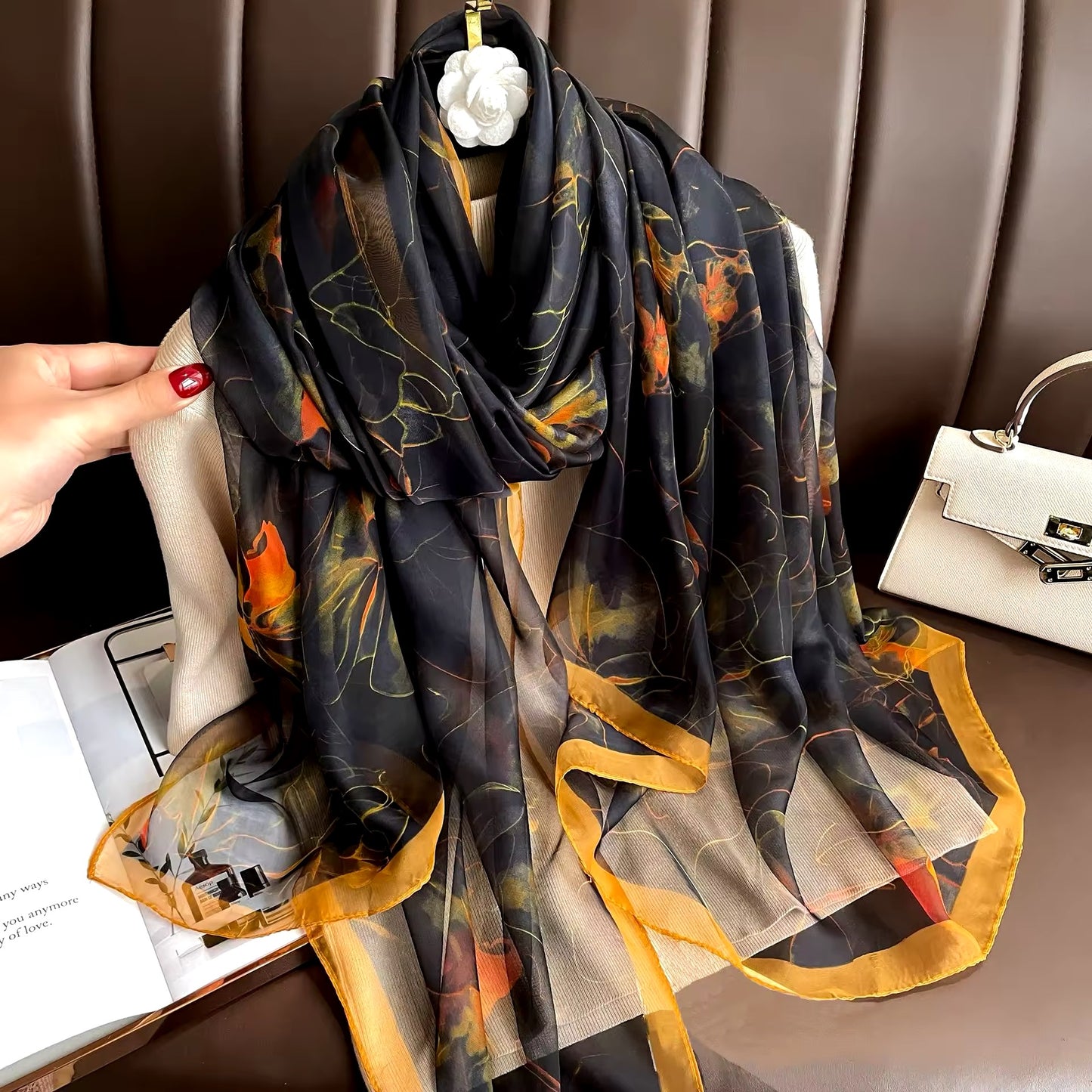 New Women Silk Satin Scarf Foulard Luxury Hijab Women Soft Beach Scarves Echarpe Shawl Large Wrap UK