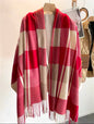 New Women Checked Pattern Cashmere Touch Scarf - Warm Fringe Pashmina Shawl Bufanda UK