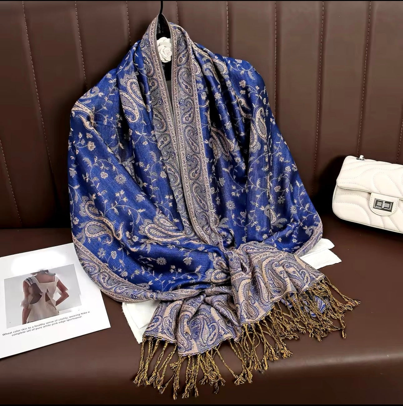 New Luxury Women Classic Pashmina  Cashmere Touch Bohemia Scarf - Warm Fringe Pashmina Shawl Bufanda UK