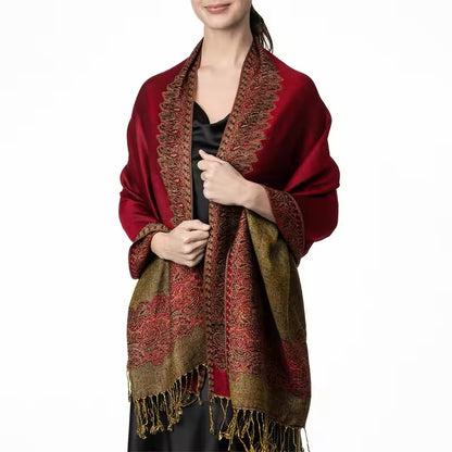 New Luxury Women Classic Pashmina Cashmere Touch Bohemia Scarf - Warm Fringe Pashmina Shawl Bufanda UK