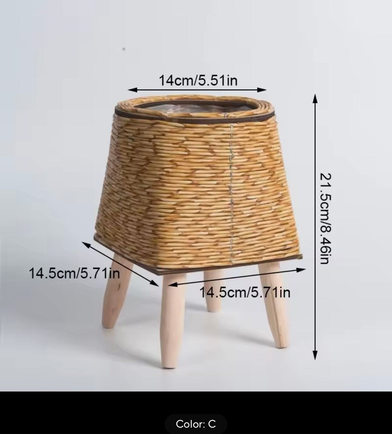 Nordic Imitation Rattan Flower Pot Hand Woven Flower Shelf Planters Plant Stand Holder Basket Garden Home Decor Home Storage Basket