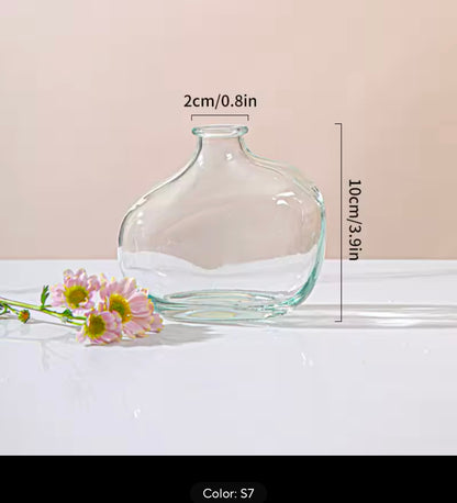 Retro Glass Flower Vase Home Decoration Plant Flowers Bottle Decorative Vase Office Desk Ornament Vase Decoration Home Decor