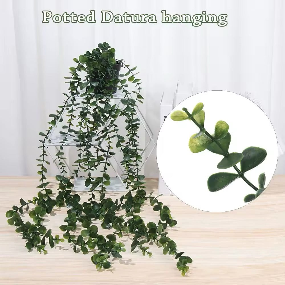 Artificial Hanging Plants with Pot Fake Plants Hanging Vines Shelf Plants Decor Potted Plants for Home Decor Indoor Outdoor Decoration