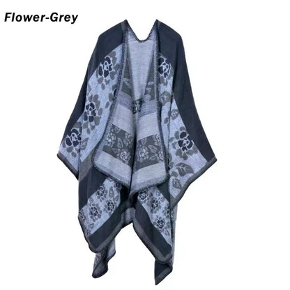 New cashmere pashmina wool scarf split thickened autumn and winter shawl Women cape UK