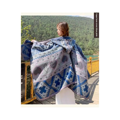 New cashmere pashmina wool scarf split thickened autumn and winter shawl Women cape UK