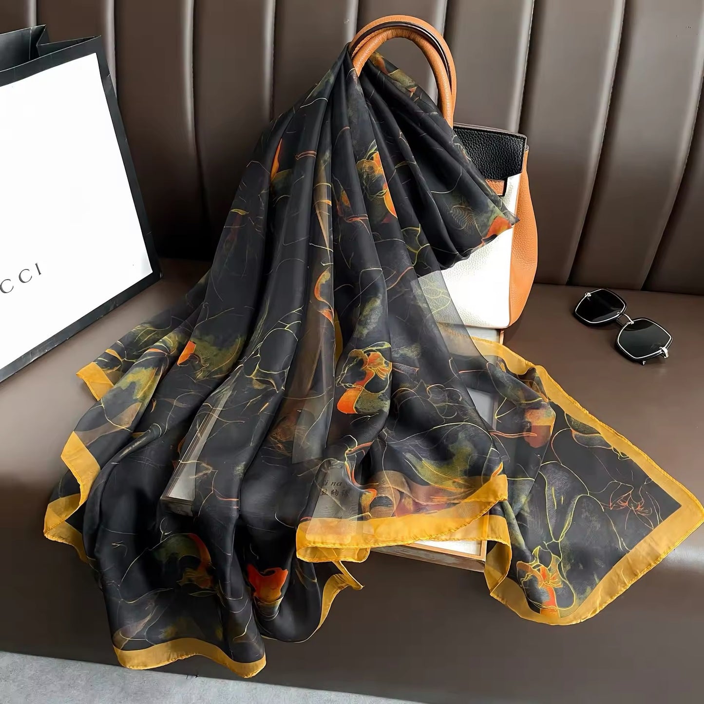 New Women Silk Satin Scarf Foulard Luxury Hijab Women Soft Beach Scarves Echarpe Shawl Large Wrap UK