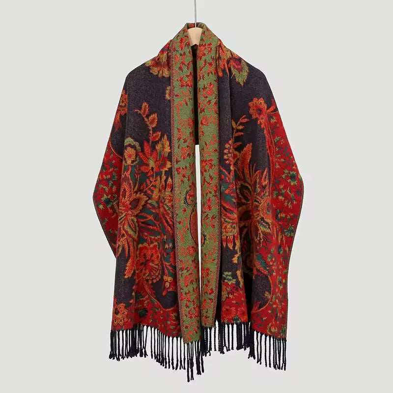 New Luxury Women Classic Design Double Sided Cashmere Touch Scarf - Warm Fringe Pashmina Shawl Bufanda UK