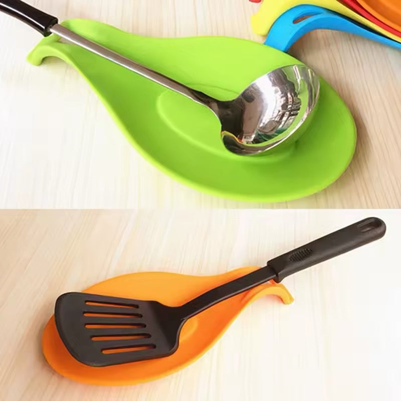 Kitchen Spoon Holders Fork Spatula Rack Shelf Organizer Plastic Spoon Rest Chopsticks Holder Non-slip Spoons Pad Home Kitchen Utensil