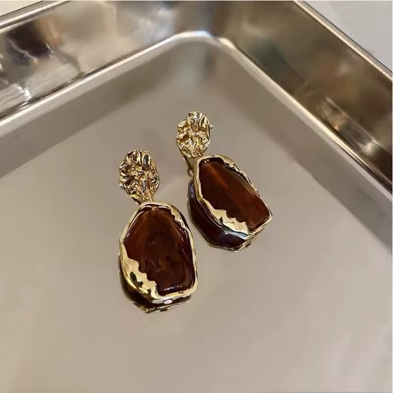 New Geometry Irregularity Resin Stud Earrings for Women Fashion Wedding Party Jewellery Accessory Gift Wholesale