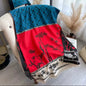 New Luxury Women Floral Cashmere Touch Landscape Scarf - Warm Fringe Pashmina Shawl Bufanda UK