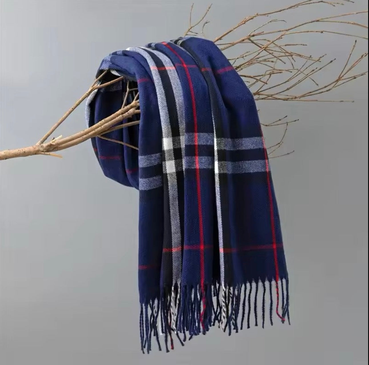 New Women Checked Pattern Cashmere Touch Scarf - Warm Fringe Pashmina Shawl Bufanda UK