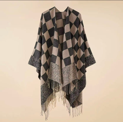 New cashmere pashmina wool scarf split thickened autumn and winter shawl Women cape UK