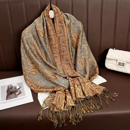 New Luxury Women Classic Pashmina  Cashmere Touch Bohemia Scarf - Warm Fringe Pashmina Shawl Bufanda UK