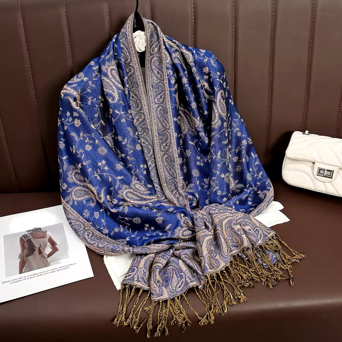 New Luxury Women Classic Pashmina  Cashmere Touch Bohemia Scarf - Warm Fringe Pashmina Shawl Bufanda UK