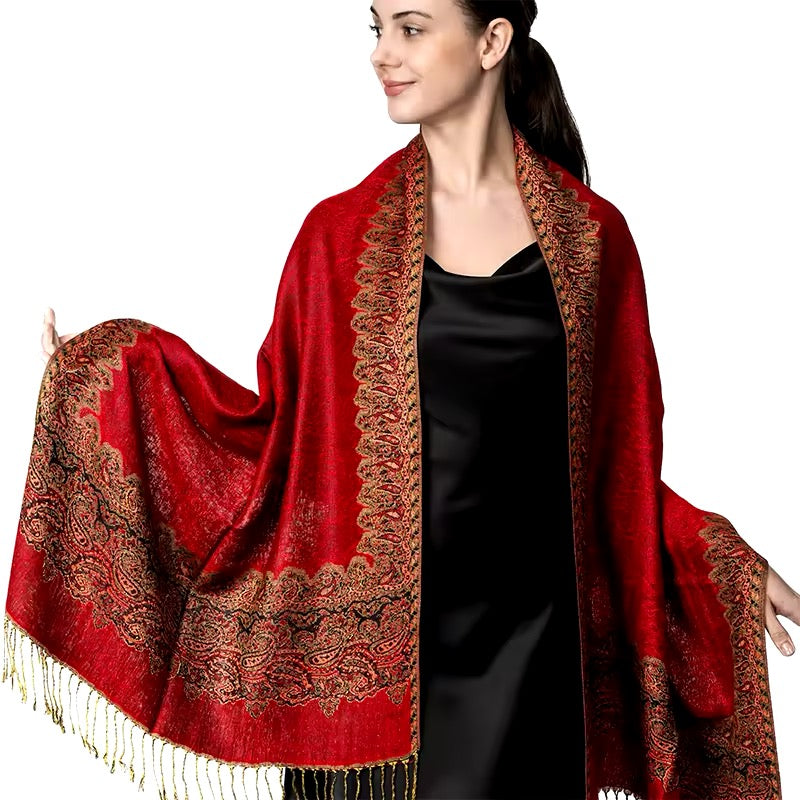 New Luxury Women Classic Pashmina Cashmere Touch Bohemia Scarf - Warm Fringe Pashmina Shawl Bufanda UK