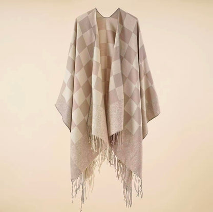 New cashmere pashmina wool scarf split thickened autumn and winter shawl Women cape UK