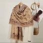 New Luxury Women Classic Design Double Sided Cashmere Touch Scarf - Warm Fringe Pashmina Shawl Bufanda Women Floral UK