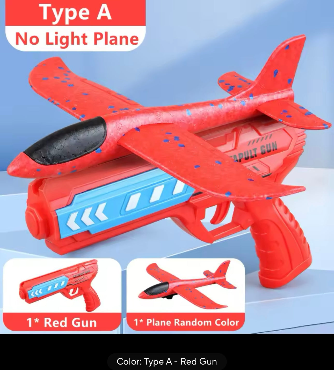 Kids Airplane Launcher Toys 12.2'' LED Foam Glider Catapult Gun Plane Toy for Boys Outdoor Flying Toys Birthday Gifts for Boys Kids Toys