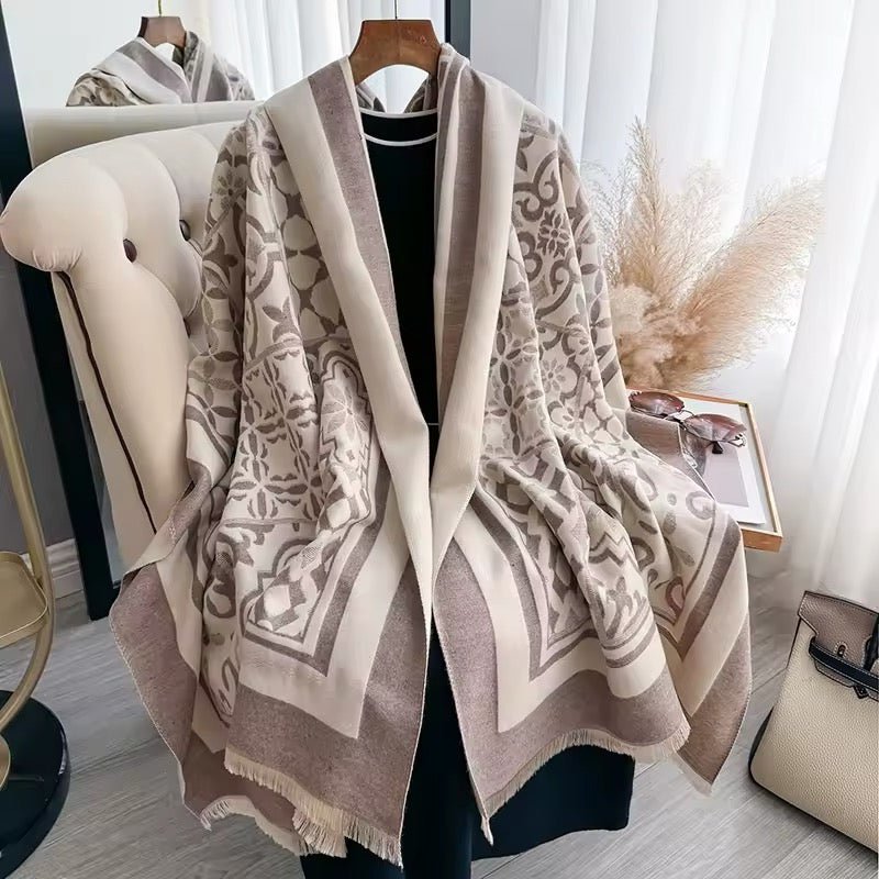 New Women Luxurious Moroccan Cashmere Touch Scarf - Warm Fringe Pashmina Shawl Bufanda UK