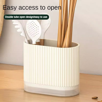 Household Kitchen Home Chopstick Holder Spoon Storage Box Drain Rack Wall Mounted Non Perforated Countertop Tableware Chopstick Cage