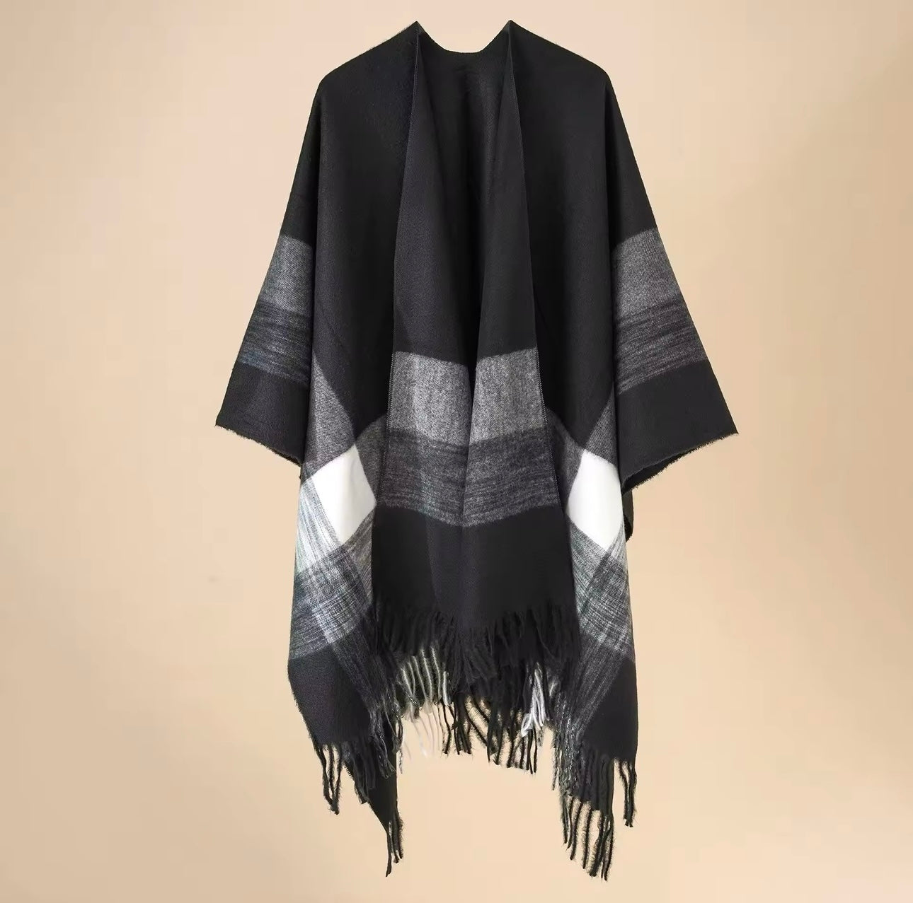 New cashmere pashmina wool scarf split thickened autumn and winter shawl Women cape UK