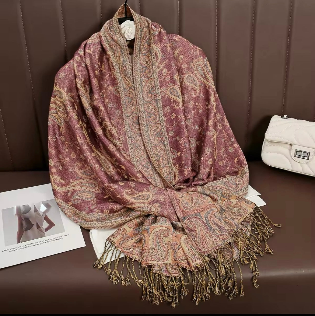 New Luxury Women Classic Pashmina  Cashmere Touch Bohemia Scarf - Warm Fringe Pashmina Shawl Bufanda UK