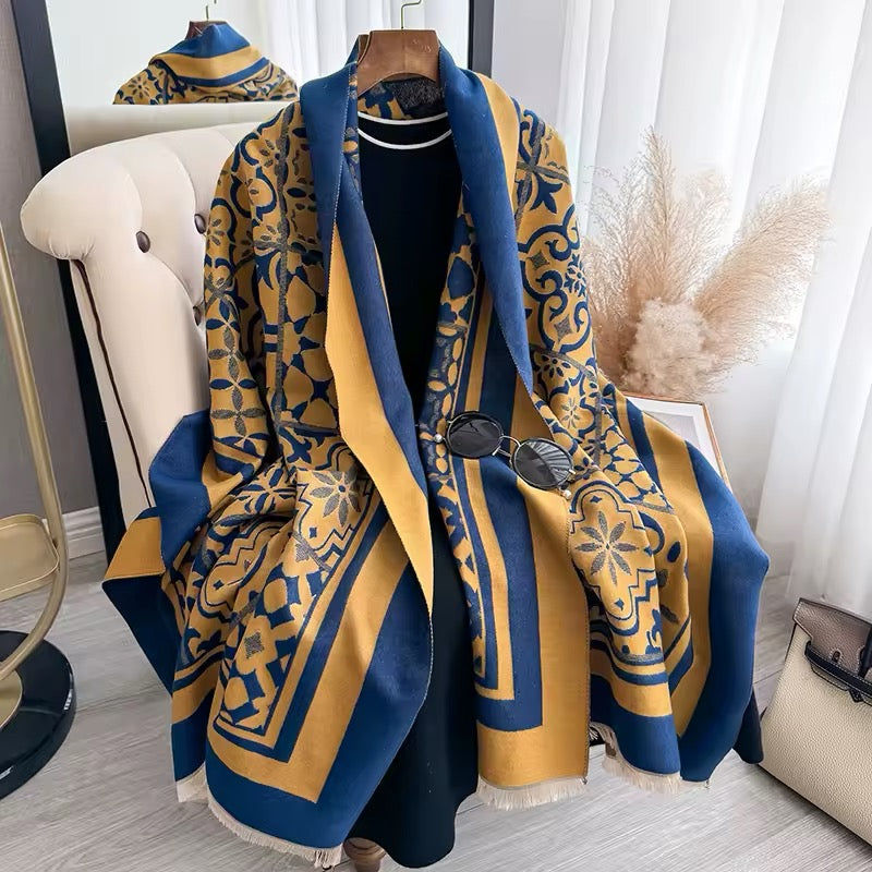 New Women Luxurious Moroccan Cashmere Touch Scarf - Warm Fringe Pashmina Shawl Bufanda UK