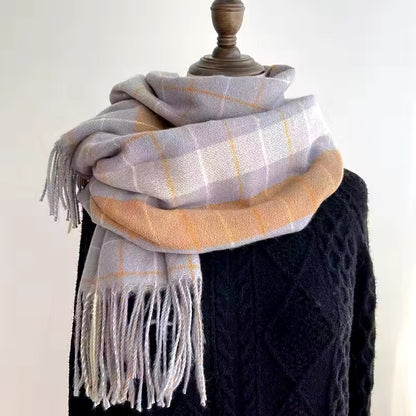 Fashion winter plaid scarf female autumn and winter everything new British classic imitation cashmere Women Woollen