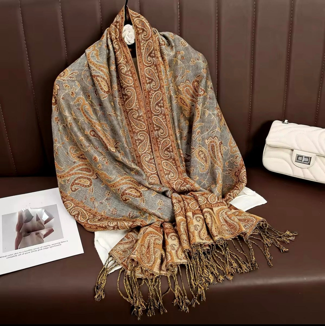 New Luxury Women Classic Pashmina  Cashmere Touch Bohemia Scarf - Warm Fringe Pashmina Shawl Bufanda UK