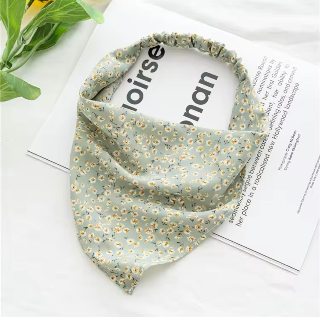 New Summer Accessory Vintage Print Flower Beach Bandana Accessory Hair Scarf Fashion Elastic Rubber Headbands for Hair Accessories UK