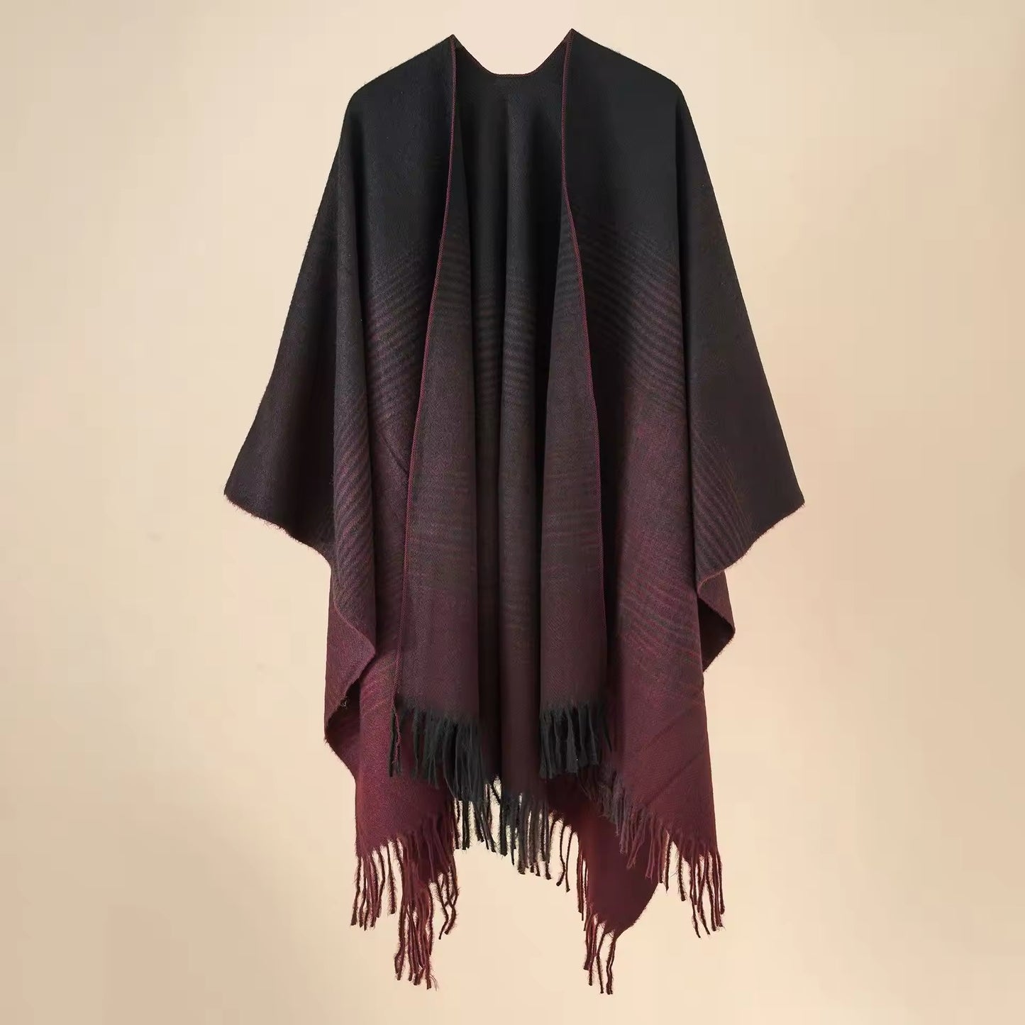 New cashmere pashmina wool scarf split thickened autumn and winter shawl Women cape UK