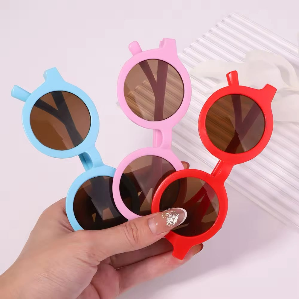 New 2Pcs/Pack Vintage Kids Bows Headband Round Sunglasses Children Sun Glasses Protection Glasses Baby Hair Kids Accessories UK