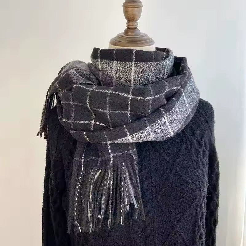 Fashion winter plaid scarf female autumn and winter everything new British classic imitation cashmere Women Woollen