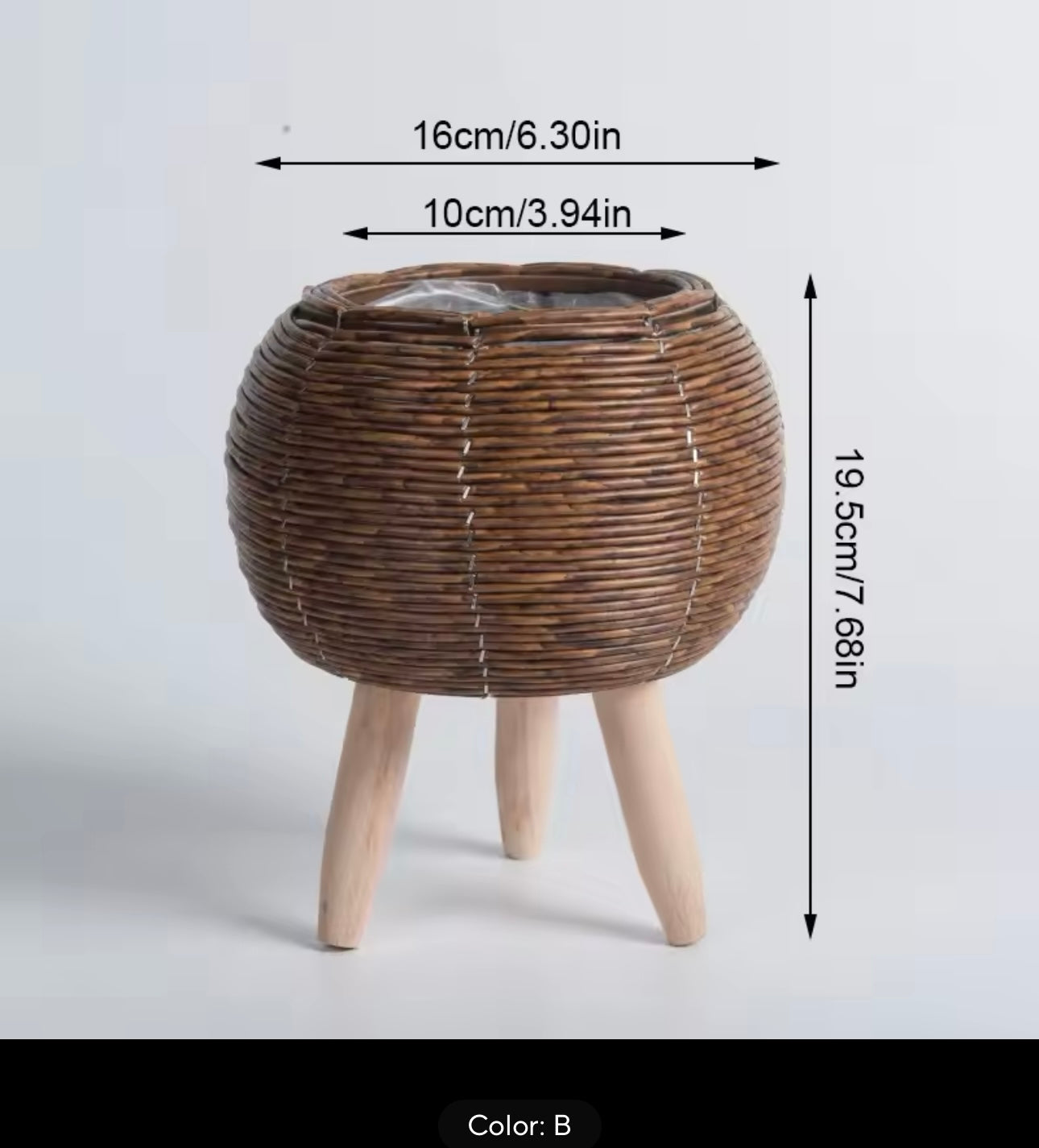 Nordic Imitation Rattan Flower Pot Hand Woven Flower Shelf Planters Plant Stand Holder Basket Garden Home Decor Home Storage Basket