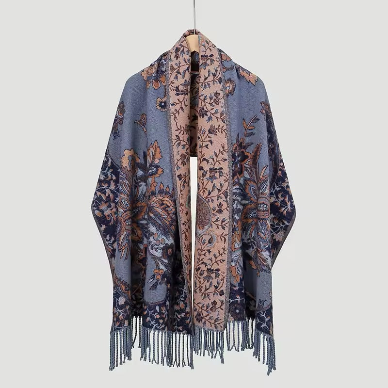 New Luxury Women Classic Design Double Sided Cashmere Touch Scarf - Warm Fringe Pashmina Shawl Bufanda UK